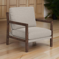 Tery Accent Chair, Lumbar Pillow, Transitional Pine Wood, Beige Polyester By Casagear Home