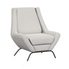 Tyna Accent Chair 2 Neckroll Bolster Pillows Black Iron Ivory Polyester By Casagear Home BM321528
