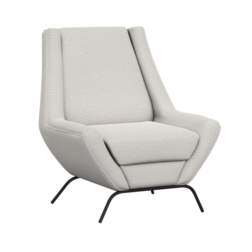 Tyna Accent Chair 2 Neckroll Bolster Pillows Black Iron Ivory Polyester By Casagear Home BM321528