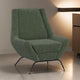 Tyna Accent Chair, 2 Bolster Pillows, Black Iron, Olive Green Polyester By Casagear Home