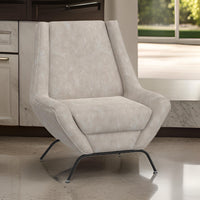 Tyna Accent Chair, 2 Bolster Pillows, Iron, Snow Gray Performance Fabric By Casagear Home