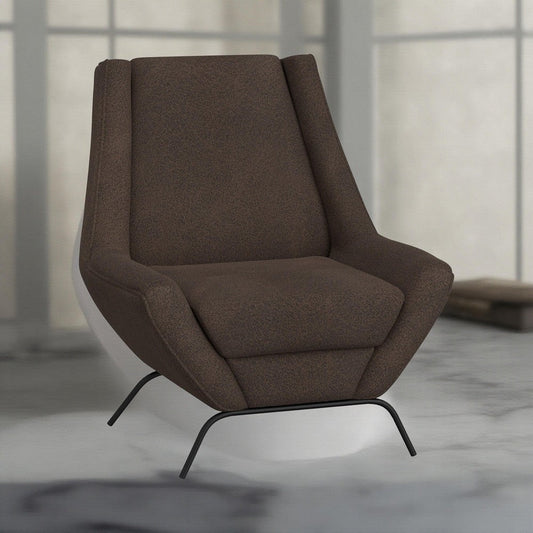 Tyna Accent Chair, 2 Bolster Pillows Iron, Hickory Brown Performance Fabric By Casagear Home