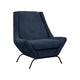 Tyna Accent Chair 2 Neckroll Bolster Pillows Iron Navy Blue Polyester By Casagear Home BM321536