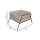 Tyna Ottoman 27 Inch Industrial Black Iron Legs Snow Gray Polyester By Casagear Home BM321543