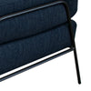 Tyna Ottoman 27 Inch Industrial Black Iron Legs Navy Blue Polyester By Casagear Home BM321545