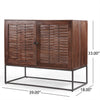 Sideboard Buffet Console 2 Doors Shelf 39 Inch Rustic Brown Mango Wood By Casagear Home BM321547