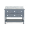 Sideboard Cabinet Console 5 Drawers 1 Lower Shelf 49 Inch Gray White BM321549