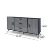 Sideboard Cabinet Console with 3 Drawer 2 Door 59 Inch Iron Gray Wood By Casagear Home BM321550