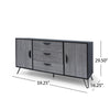 Sideboard Cabinet Console with 3 Drawer, 2 Door, 59 Inch, Iron, Gray Wood By Casagear Home