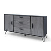 Sideboard Cabinet Console with 3 Drawer 2 Door 59 Inch Iron Gray Wood By Casagear Home BM321550