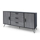 Sideboard Cabinet Console with 3 Drawer 2 Door 59 Inch Iron Gray Wood By Casagear Home BM321550