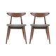 Side Dining Chair Set of 2 Round Rubberwood Splayed Legs Gray Brown By Casagear Home BM321551