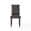 Side Dining Chair Set of 2 Cushioned Seat Espresso Wood Brown Leather By Casagear Home BM321552