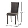 Side Dining Chair Set of 2 Cushioned Seat Espresso Wood Brown Leather By Casagear Home BM321552