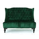 Lanny Loveseat Settee Wingback Bench 50 Inch Wood Tufted Green Velvet By Casagear Home BM321555
