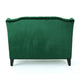 Lanny Loveseat Settee, Wingback Bench 50 Inch Wood, Tufted Green Velvet By Casagear Home
