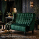 Lanny Loveseat Settee, Wingback Bench 50 Inch Wood, Tufted Green Velvet By Casagear Home