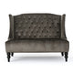 Lanny Loveseat Settee Wingback Bench 50 Inch Wood Tufted Gray Velvet By Casagear Home BM321557