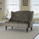 Lanny Loveseat Settee, Wingback Bench 50 Inch Wood, Tufted Gray Velvet By Casagear Home