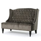 Lanny Loveseat Settee, Wingback Bench 50 Inch Wood, Tufted Gray Velvet By Casagear Home