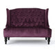 Lanny Loveseat Settee, Wingback Bench 50 Inch Wood, Tufted Purple Velvet By Casagear Home