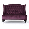 Lanny Loveseat Settee Wingback Bench 50 Inch Wood Tufted Purple Velvet By Casagear Home BM321558