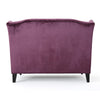 Lanny Loveseat Settee, Wingback Bench 50 Inch Wood, Tufted Purple Velvet By Casagear Home