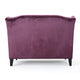 Lanny Loveseat Settee, Wingback Bench 50 Inch Wood, Tufted Purple Velvet By Casagear Home
