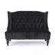 Lanny Loveseat Settee, Wingback Bench 50 Inch Wood, Tufted Black Velvet By Casagear Home