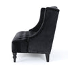 Lanny Loveseat Settee, Wingback Bench 50 Inch Wood, Tufted Black Velvet By Casagear Home