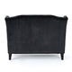 Lanny Loveseat Settee, Wingback Bench 50 Inch Wood, Tufted Black Velvet By Casagear Home