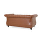 Bernie Loveseat 62 Inch Sofa Nailhead Trim Solid Wood Brown Faux Leather By Casagear Home BM321562