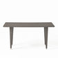 Miny Outdoor Dining Table 59 Inch Outdoor Iron Top Gray Faux Wicker By Casagear Home BM321568