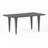 Miny Outdoor Dining Table, 59 Inch Outdoor Iron Top, Gray Faux Wicker By Casagear Home