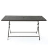 Outdoor Rectangle Foldable Dining Table, 59 Inch, Iron, Multibrown Wicker  By Casagear Home