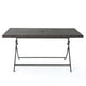 Outdoor Rectangle Foldable Dining Table, 59 Inch, Iron, Multibrown Wicker  By Casagear Home