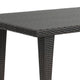Miny Outdoor Rectangle Dining Table, 74 Inch Iron, Brown Wicker Rattan By Casagear Home