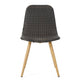 Illa Side Dining Chair Modern Style Iron Legs Dark Gray Wicker Rattan By Casagear Home BM321592