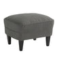 Clen 2pc Club Accent Chair and Ottoman Tufted Dark Gray Brown Wood Legs By Casagear Home BM321603