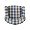 Riyank Accent Armchair Classic Wingback Blue and White Checkered Print By Casagear Home BM321606