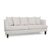 Zuko 74 Inch 3 Seater Sofa, Beige Fabric, 5 Accent Pillows, Wood Legs By Casagear Home