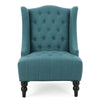 Todd Accent Chair Teal Blue Button Tufted Fabric Classic Wingback Design By Casagear Home BM321616