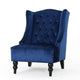 Todd Accent Chair Navy Blue Button Tufted Velvet Classic Wingback Design By Casagear Home BM321618