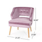 Richi Accent Chair Button Tufted Lavender Pink Velvet Light Brown Wood By Casagear Home BM321640