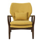 Keya Accent Chair Mustard Yellow Fabric Button Tufted Back Accent Pillow By Casagear Home BM321650