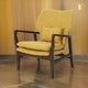 Keya Accent Chair, Mustard Yellow Fabric, Button Tufted Back, Accent Pillow By Casagear Home