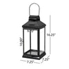 Giana 16 Inch Lantern Square Black Stainless Steel Frame Tempered Glass By Casagear Home BM321651