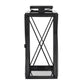 Eddie 14 Inch Lantern Black Stainless Steel X Frame Design Wire Handle By Casagear Home BM321660