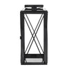 Eddie 14 Inch Lantern Black Stainless Steel X Frame Design Wire Handle By Casagear Home BM321660