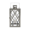 Dove 14 Inch Lantern Lattice Silver Stainless Steel Tempered Glass By Casagear Home BM321674